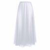 Women Sheer White Ballet Long Skirt Soft Gauzy Ballet Tutu Skirt Dance Performance Costumes, 80cm