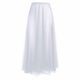 Women Sheer White Ballet Long Skirt Soft Gauzy Ballet Tutu Skirt Dance Performance Costumes, 80cm