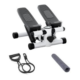 Mini Fitness Stepper, Hydraulic Fitness Stepper with Resistance Bands and Display, Silent Design, Weight Capacity 300LBS