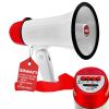 5 Core Megaphone Bullhorn Speaker 30W Bull Horn Battery Power Mini Cheer Megafono 800 Feet Range Loudspeaker W Siren Recording Ergonomic Handle for Co