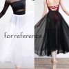 Women Sheer Black Ballet Long Skirt Soft Gauzy Ballet Tutu Skirt Dance Performance Costumes, 80cm