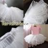Kids 4-Layers Gauzy Skirt Dance Costumes Prom Dress up Ballet Bubble Tutu Skirt for Girls, White 22cm