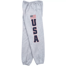 USA Flag Mens Sweatpant Grey (Opation: Large)