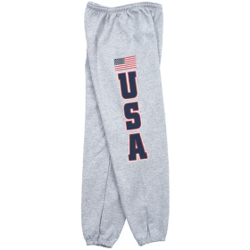 USA Flag Mens Sweatpant Grey (Opation: 2XL)