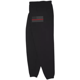 USA Flag/Thin Red Line Mens Sweatpant Black (Opation: Medium)