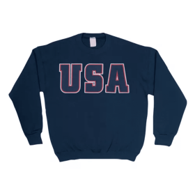 USA Flag Crewneck Sweatshirt Navy (Opation: XL)