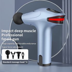 m1pc Retinal Gun Deep Muscle Massage Relax Outdoor Fitness Equipment Shock Full Body Massager Electric Massage Gun (Color: Sky Gray)