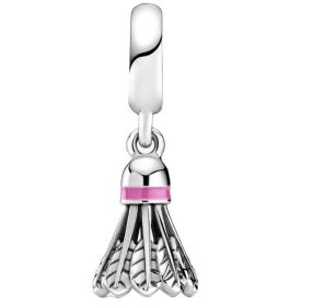 Stylish Pendant White Copper Silver Plated Bracelet Jewelry Accessories (Color: Badminton)